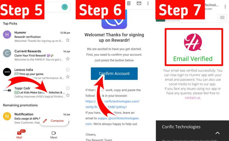 Rewardr app signup process Rewardr app signup process