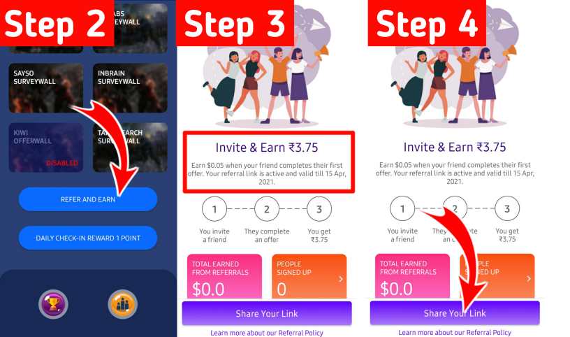 Refer & Earn in Rewardr (7 Rs per refer)