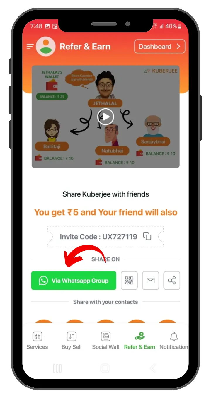 Refer and earn on the Cubber app