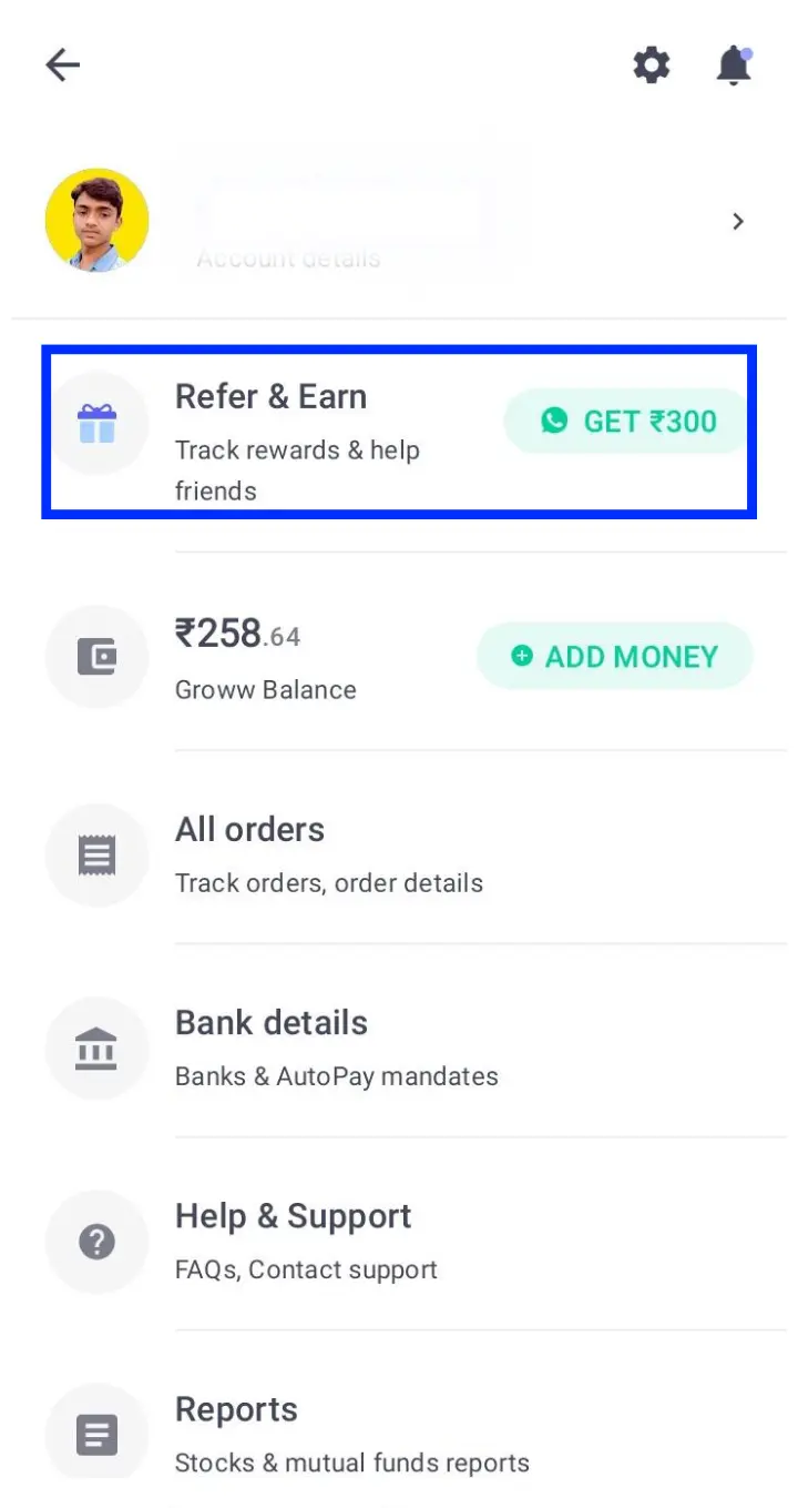 Groww App Refer and Earn